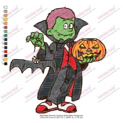 Halloween Dracula Costume Embroidery Design